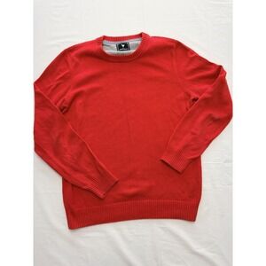 John Partridge Sweater Mens Large Red Extra Fine Cotton Crewneck‎ Lightweight